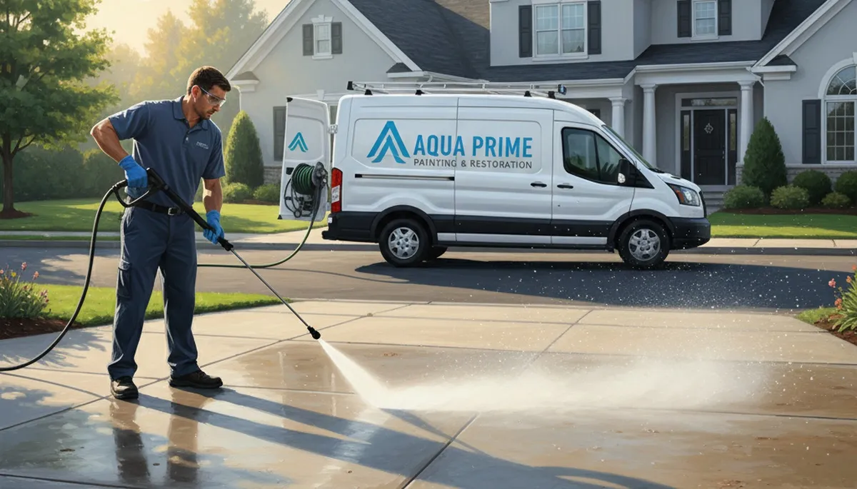 Knoxville, TN concrete pressure cleaning for driveways and patios by Knoxville Paint Pros