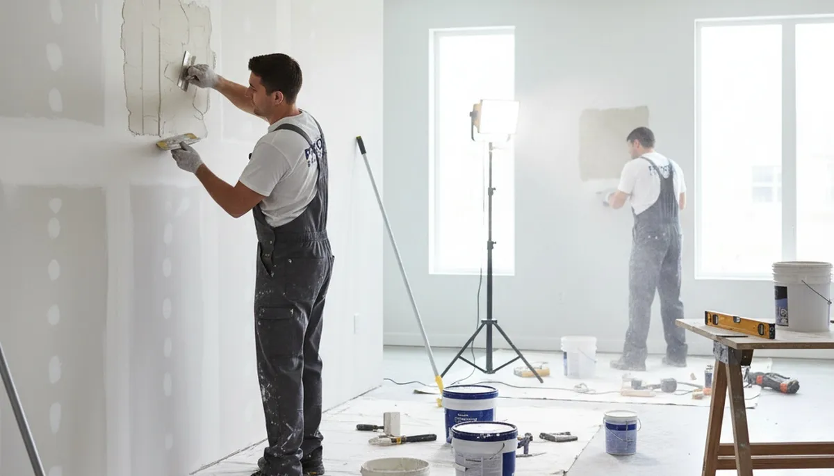 Knoxville, TN drywall repair by painting contractors fixing cracks and holes in a home interior
