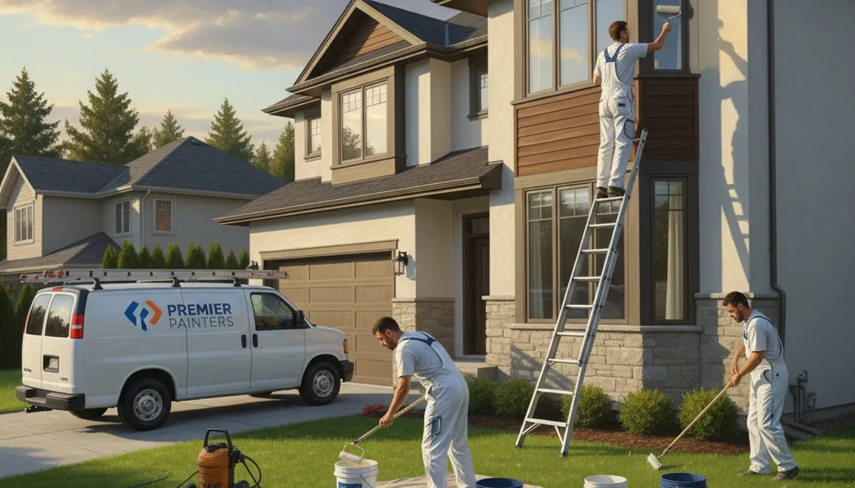Knoxville, TN house painting contractor preparing a home exterior for painting