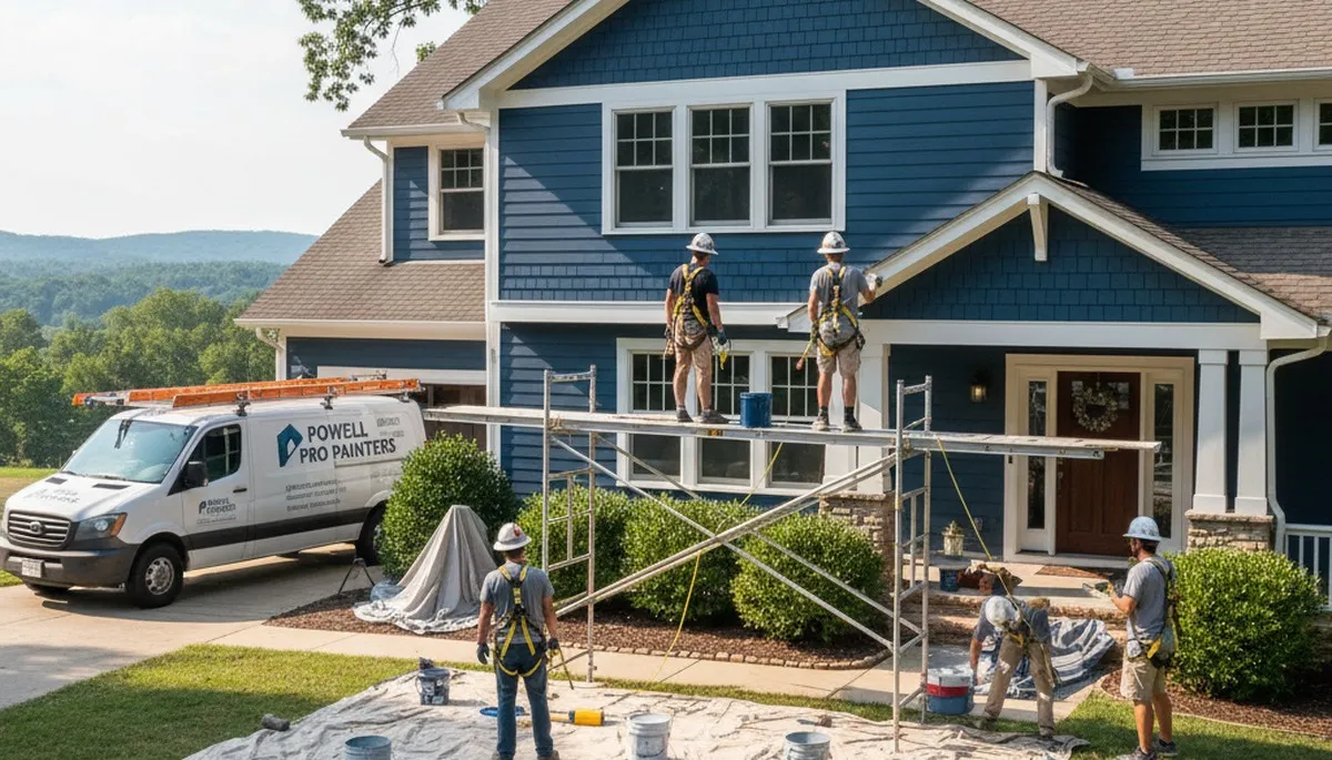 Knoxville, TN painting contractors on a residential exterior painting job