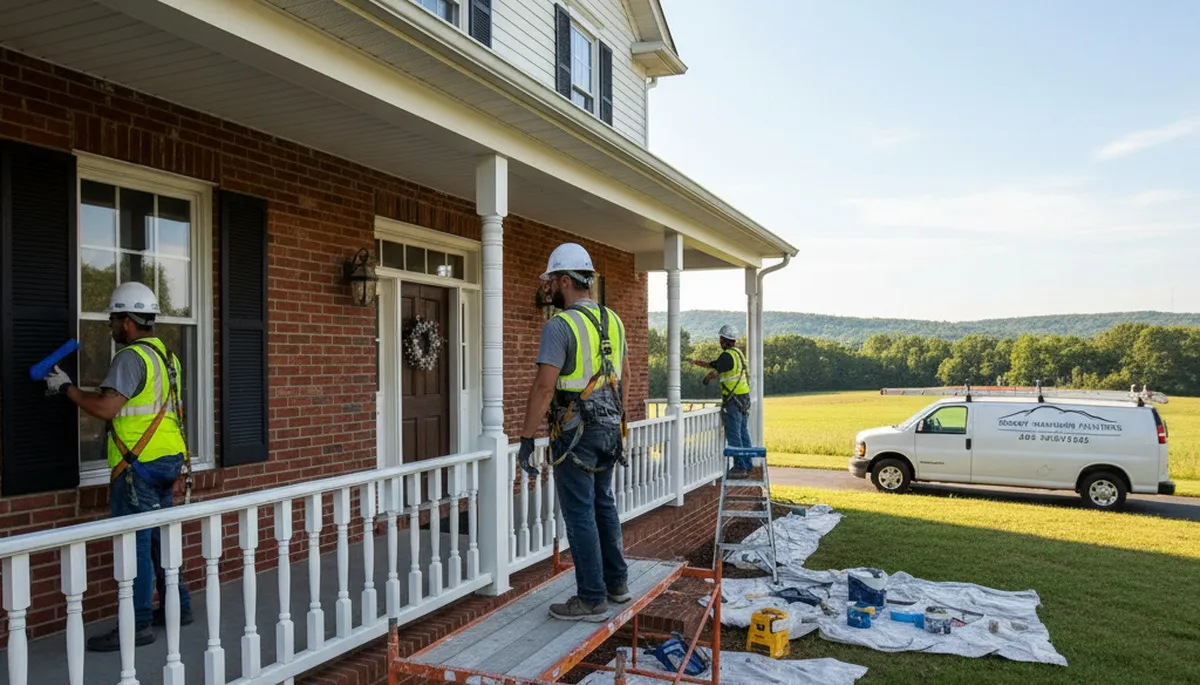 Knoxville, TN painting contractors on a residential exterior painting project